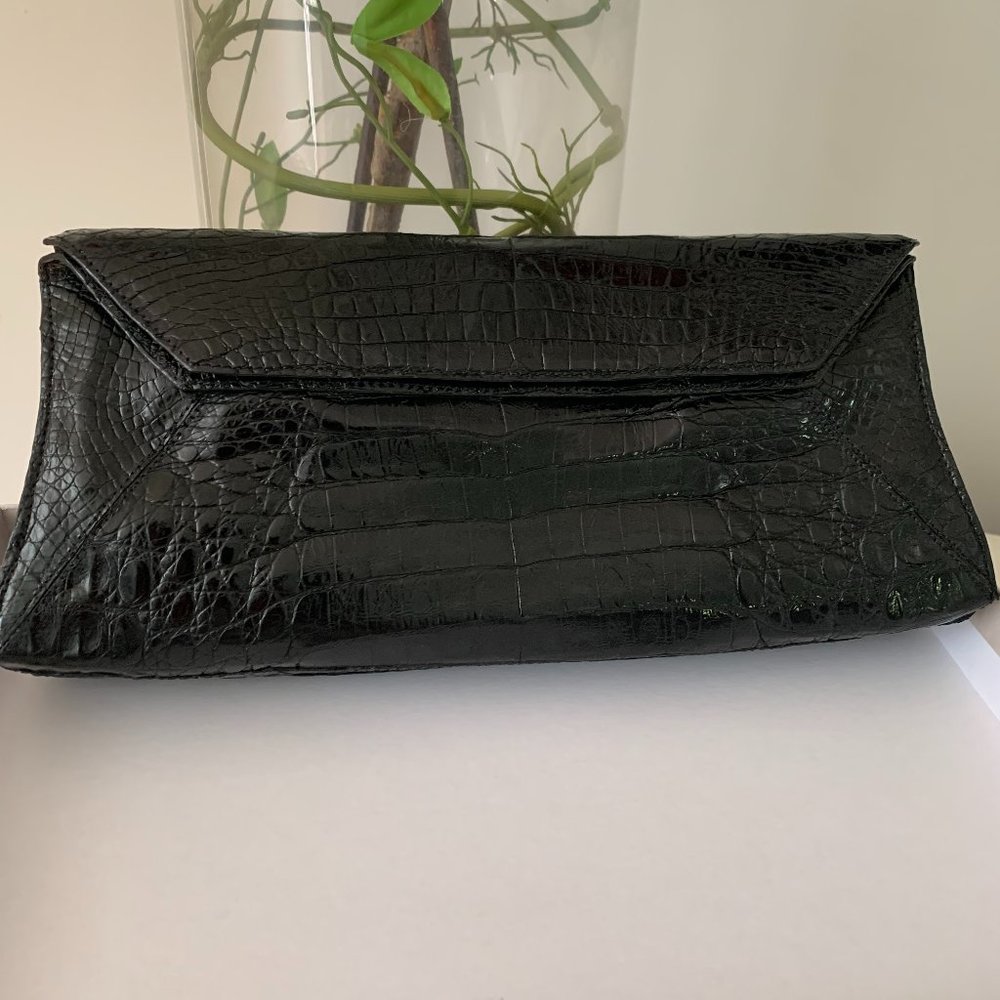 Nancy Gonzales crocodile clutch
